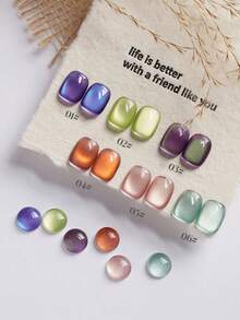 Miss Leia 1-6 15ml 春夏水果篮猫眼系列凝胶指甲油 美白百搭水晶玻璃珠 黄橙绿蓝紫磁性指甲油 流行色凝胶指甲油 初学者美甲 UV LED固化 可浸泡半永久 适用于美容院美甲沙龙套装 DIY 家居度假海滩 女士礼品用品 - 彩色 - 查看 3