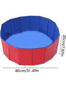 DeTODO Piscina Plegable Para Mascotas Bañera Antideslizante - Rojo - Ver 2