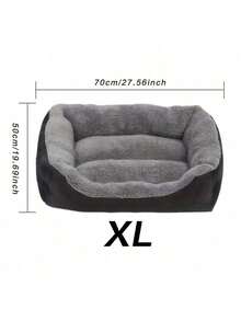 1pc Thick Plush Pet Bed Sofa,Suitable For Small And Medium-Sized Dogs,Suitable For Dogs And Cats,High-Density Comfortable Soft Filling,All-Season Use For Peaceful Sleep - màu đen - Xem 8