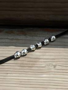 Retro Gothic Punk Skull Hair Scrunchies, Solid Color Alloy 3D Skeleton Elastic Bands, Unique Velvet Rope Ponytail Holders, Women And Girls Headband Turban Headband Sweatband Fall Winter Hair Band Hair Accessories Women Bows Vacation Outfits Woman Elegant Scarf Women Bandanas Soft Headwrap - 彩色 - 查看 6