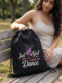 两件套时尚简约印花双肩包，带抽绳口袋，印有“舞蹈三色”图案；休闲可折叠单肩包，配有固定肩带和搭扣；大容量运动包；可重复使用旅行包；内含化妆包、洗漱包、钱包、休闲收纳手拿包；适合健身、舞蹈、日常通勤和户外运动；新年礼物、情人节礼物 - 彩色 - 查看 7