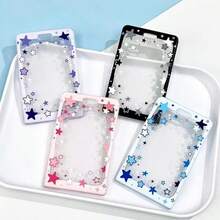 Fashionable Transparent Star Thick Sliding Card Holder, Portable ID Card Protector Case For Student ID, Transit Card, Kpop Star Fan Card Collection - Star Card Holder - View 3