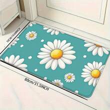 1/2/3pcs, Stylish Daisy Print Kitchen Set - Non-Slip Absorbent Rugs Easy Cleaning And Comfort In Your Home, Exquisite And Practical Home Decoration Gifts - Black - View 2