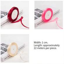 1pc Wide Polyester Satin Ribbon, Wedding Cake Decor Bow Ribbon, Gift Wrapping Decoration Ribbon, Camping Supplies, Party Supplies, Friend Gatherings, Family Dinners - Multicolor - View 5