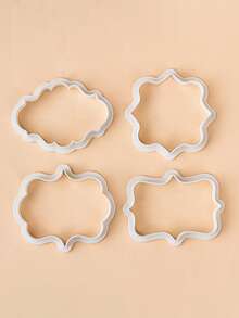 4 piezas de moldes de galletas con forma de burbujas de discurso - Moldes de plástico para decoración de glaseado, pasteles y postres - Multicolor - Ver 5