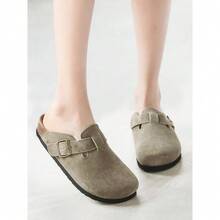 Men's And Women's Suede Clogs Leather Mules Cork Footbed Sandals Potato Shoes With Arch Support, Sandals - 卡其色 - 查看 1