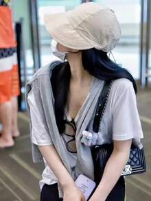 1顶女士轻便可折叠遮阳帽 - 可调节宽檐防晒帽，遮盖面部，适用于20多种场景，时尚百搭，适合春夏日常佩戴，透气面料 - 彩色 - 查看 2