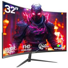 Gawfolk 24.5"/27"/32"/34" Ultra-Fast 165Hz Gaming Monitor – FHD To 4K Curved Display Options, 1ms GTG Response Time, FreeSync, Low Blue Light & Flicker-Free | Computer Monitor For PC Gaming, Esports, Home Office | Anti-Fatigue Eye Comfort + VESA Mountable | Ideal Father's Day & Graduation Gift | [Monitor, Gaming Monitor, Computer Monitor, PC Monitor, Portable Monitor, TV Alternative] - 美規A型插(110-127V) - 查看 1