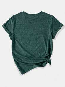 Men's Summer Round Neck Short-Sleeved T-Shirt Casual Top - Dark Green - View 8