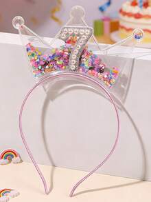 1pc Happy Birthday Crown Headband, Suitable For Girls Aged 1-9, 12, 13 And 16, Colorful Hair Hoop, Fashion Hair Accessory, Birthday Party Gift For Best Friend - Multicolor - View 14