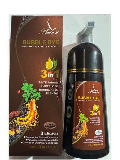 Champú 500ml Color negro para Hombres y Muieres, Champú ColorArgán 3 en 1,cobertura semipermanente de canas