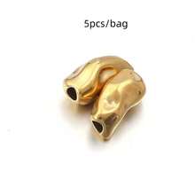 5/10pcs/Pack Stainless Steel Meteorite Irregular Spacer Beads, Non-Fading Titanium Steel Baroque Style Spacer Beads For Bracelets, Necklaces, Jewelry DIY - Meteorite Spacer Beads - View 21