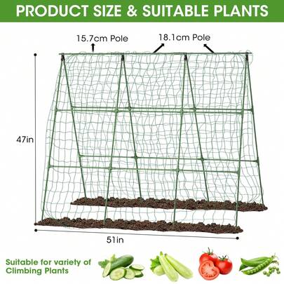 Traliccio per cetrioli facile da montare, traliccio rampicante, supporto da giardino