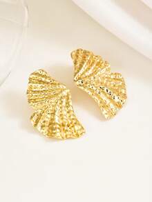 一对独特简约的银杏叶设计耳环，百搭日常佩戴，适合女性 - 金色 - 查看 5