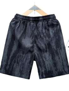 Men's Drawstring Waist Slim Fit Casual Pants With Side Zipper Details, Cropped, Minimalist Athletic Style, Suitable For Gym, Spring/Summer - Black - View 6