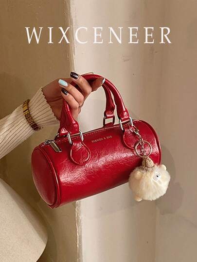 韩版休闲小众设计保龄球包，2026新款多功能手提包/单肩包，时尚枕形包