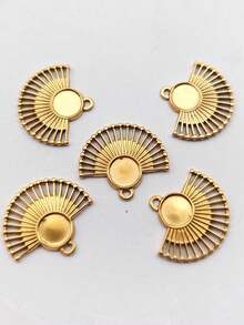 5pcs/Set Stainless Steel European & American Style Versatile Pendant Jewelry, DIY Accessories - Yellow Gold - View 3