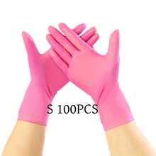 100/50只装玫瑰粉色一次性丁腈手套，适用于家庭、厨房、客厅、卧室清洁、洗碗、美容院、纹身店等场所。无粉无乳胶，可用于厨房、卧室、客厅、办公室、户外、织物、墙绘、艺术品等。父亲节、母亲节的理想礼物。 - 玫紅色 - 查看 15