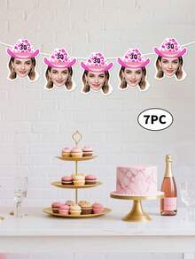 7pcs Custom Face Photo Banner,Happy Birthday Banner, Customize Photo And Text,Personalized 30th, 40th, 50th, 60th Birthday Gift For Him,Couple Gift,Unforgettable Gratitude Gift For Celebrating Special Days - متعدد الألوان - مشاهدة 14