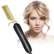 2-In-1 Copper Comb & Hot Air Brush, Curling & Straightening Dual-Use - Achieve Salon-Level Smooth And Shiny Hair At Home