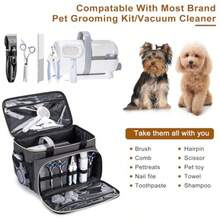BABEYER - Bolsa de aspiradora de aseo para perros kit de aseo para mascotas perfecta para aspiradora de pelo de perro accesorios de kit de herramientas de aseo y accesorios - Gris - como en la foto - Ver 4