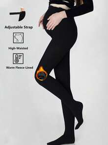1条加厚保暖内衬紧身裤，简约百搭，配有可调节松紧带 - 彩色 - 查看 18