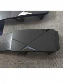 1条男士休闲黑色自动扣皮带 - 时尚商务风，是送给丈夫或男友的理想礼物，PU材质，适合搭配牛仔裤和办公服装 - 黑色 - 查看 5