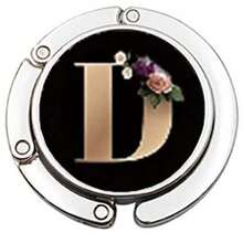 1pc Circular Foldable Bag Hanger, Creative English Letter Design Portable Desk Hook For Purse, Backpack Storage