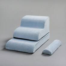 1pc Multi-Functional Pet Climbing Stairs, Removable Sponge Steps, Ramp Ladder For Small Dogs & Cats - Baby Blue - View 9