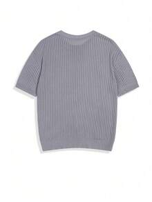 Whitmere Spring Summer Autumn Breathable Japanese Korean Style Casual Unisex Versatile Solid Color Men Women Round Neck Knit Sweater Pullover - Grey - View 5