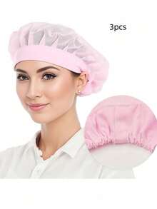 3pcs,Chef Hat Reusable Cooking Hair Net, Adjustable Cooking Hat With Elastic Band,  For Kitchen Coffee Restaurant Food Service, Kitchen Supplies, Accessories,Mesh Hair Nets Cap For Food Service Kitchen - Nhiều màu - Xem 15