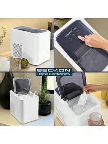 Máquina para hacer hielos Premium *2 Tamaños* Canasta Extra Grande producción *12kg* por día hielo de 2 tamaños tipo bala con canasta y pala (Gris DHALIA) - Blanco PEONÍA - Ver 4