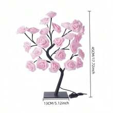 Integrated Set, Artificial Rose Tree Lamp, Lighting Artificial Flowers, Wedding Decoration Props, A Surprise Gift For Your Girlfriend, Romantic Bedroom Night Light, Realistic Artificial Rose Bouquet, Suitable For Weddings, Birthdays, Etc. - 彩色 - 查看 3