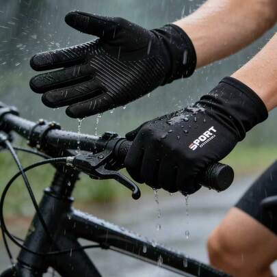 1 双多功能骑行手套，触屏全指防滑硅胶掌垫，透气速干减震，适用于公路山地自行车、摩托车等户外运动，男女通勤骑行者皆宜。
