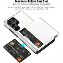 Ốp lưng điện thoại có khe đựng thẻ và ví, tương thích với Galaxy S23 S22 S21 S20 S24 S25 FE S24 Ultra Plus A55 A56 A36 A16 A17, chống sốc và chống rơi vỡ. - trắng - Xem 4