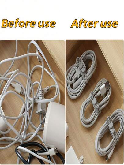 Versatile Silicone Cable Organizer Set - Includes 5/10/20/50pcs, With Zip Ties, Clips & Twists For Cord Management, Food Preservation, And Earphone Organization - Easy-To-Use