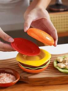 Bộ đồ ăn đa năng 6 món dùng cho bữa ăn hamburger, bao gồm đĩa đựng gia vị, bát đựng nước tương và giấm, đĩa nhỏ đựng tráng miệng và salad, đồ dùng nhà bếp và phòng ăn. - Nhiều màu - Xem 4