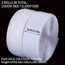 118.11 Inch X 240.16 Inch Self-Adhesive Hook And Loop Strips, Strong Adhesive, Black And White, Suitable For School, Home And Office, Self-Adhesive Wall Hooks - Multicolor - View 15