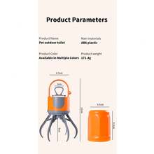 Pet Waste Picker, Outdoor Dog Cat Pooper Scooper With 6-Claw Poop Scoop, Built-In Trash Can - Orange - View 9