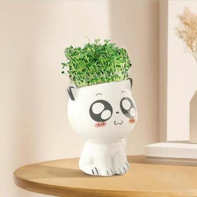 Plant Pot Cat Shaped Ceramic Flower Pot For Home Garden Office Desktop Indoor Outdoor Decoration,Style 1