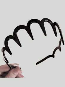 1-5pcs Simple Metal Wavy Hair Hoop Headbands, Versatile Hair Accessories For Men, Wave Hair Band, Headwrap For Styling, Face Washing, Sports, Hairband For Slicked Back Look, Men Accessories, Hair Cutting Accessories, Wave Headband, Accessories For Man, Baseball Accessories