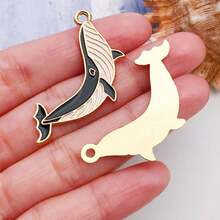 5/6件装珐琅混合海鲸鱼吊坠，用于制作项链、手链、耳环等珠宝，散装DIY工艺品 - 鯨魚 - 查看 16