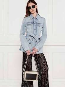 Michael Kors MAEVE Women's Small Crossbody Bag, Handbag, Shoulder Bag With Zipper And Wide Strap - Black and White - View 3