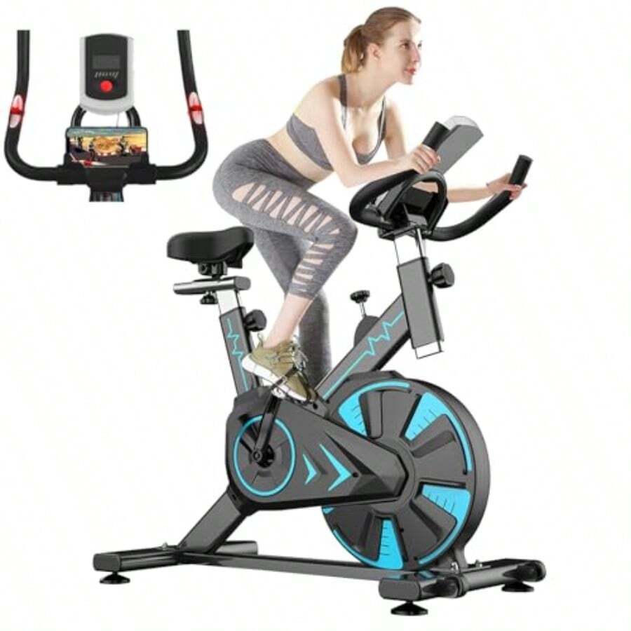 bicicleta para hacer ejercicioANNA TOSANI icleta Estatica de Interior icleta Estática Spinning en Casa con Resistencia magnética y Automática icleta Fija Bluetooth con Seguimiento de Datos de APP y Soporte iPad - negro - Ver 1