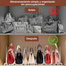 UIEE Organizador de Bolsas para Dama Repisa Organizadora de Bolsas de Acrílico Transparente para Armarios Ajustable y Desmontable con Tapones Antideslizantes - Transparente - Ver 5