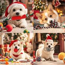 Christmas Dog Leash Toy, Candy Cane Shaped, Interactive Chew Toy, Suitable For Small To Medium Dogs - Training, Play, Teething And Cleaning, Pet Holiday, Durable And Holiday Pet Supplies - Multicolor - View 7