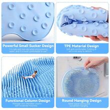 Shower Foot Scrubber Mat Back Washer Back Exfoliating Bath Wash Pad Wall Mounted Slip Suction Cups Foot Scrubber For Use In Shower Cups Foot Cleaner For Men And Women - 1 - 查看 8