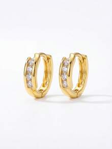 1 Pair S925 Sterling Silver Elegant Micro-Inlaid Cubic Zirconia Earrings, Exquisite Jewelry Gift For Women, Party Gift, Birthday Gift, Daily Wear - Earrings - View 2