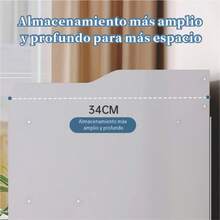 Cajonera Moderna De Madera Mueble Con 2 Puertas Y 5 Cajones - Claro Marrón + Blanco - Ver 6