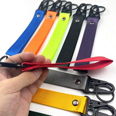Key Chain Strap-Stylish And Durable Nylon And Zinc Alloy Wristband, Suitable For Men And Women-Security Key, ID Card And Wallet Clip-Adjustable And Stylish